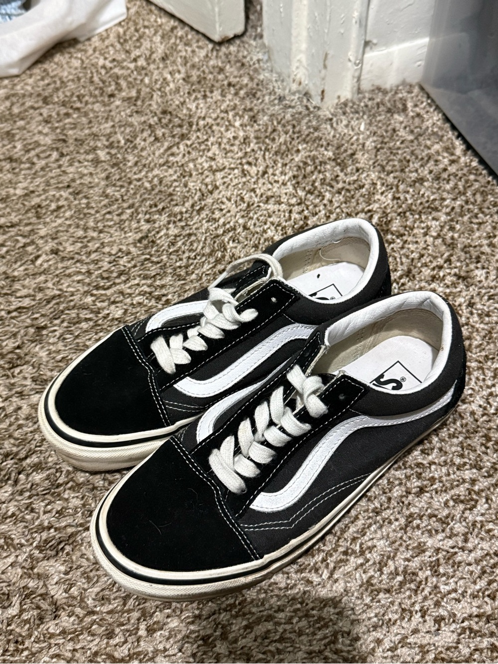 Vans Black and White Old Skool Low Top Sneakers